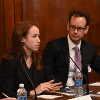 Alexandra Altman (2015-2016 IAF in Japan) and Andrei Greenawalt (2014-2015 IAF in Japan) at the 2016 IAF Conference